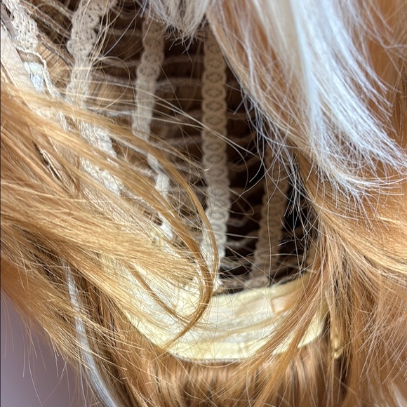 Extra Long Anna Frozen - Strawberry Blonde Wig With White Streak Highlights - Picture 8 of 10